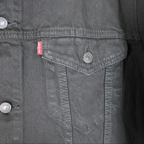 Levis Black Denim Jacket Size XXL - Picture 4 of 8